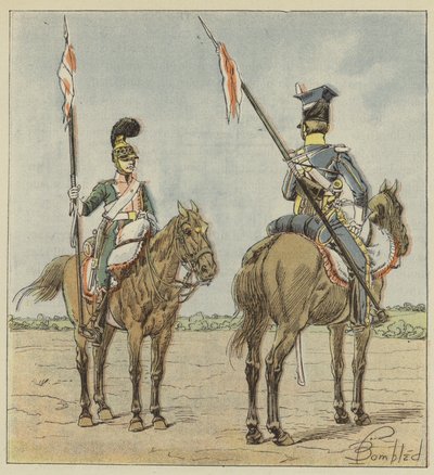 Lette hester, franske lansere, polakker av after Louis Charles Bombled
