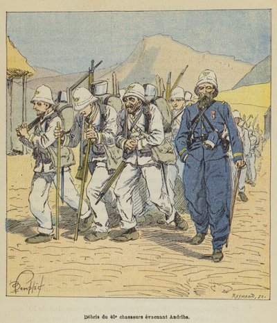 Rester av de 40. Andriba-evakueringsjegerne av after Louis Charles Bombled