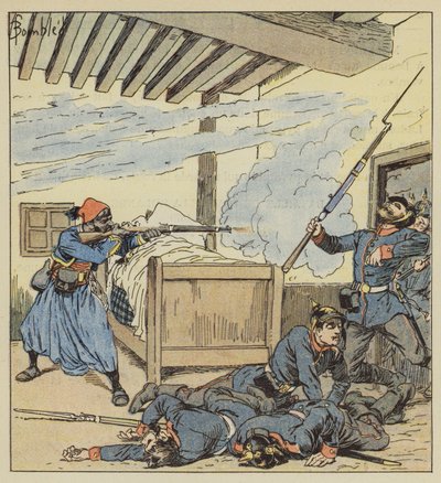 Ali-ben-Kacems heroiske forsvar av after Louis Charles Bombled