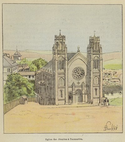 Jesuittkirken i Tananarive av after Louis Charles Bombled