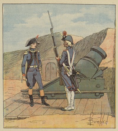 I 1787 sluttet Napoleon seg til La Fere-regimentet av after Louis Charles Bombled