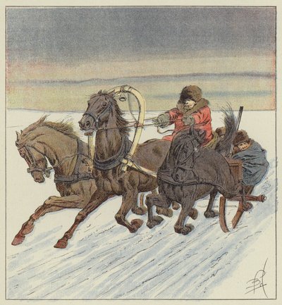 I troika på Baikal av after Louis Charles Bombled