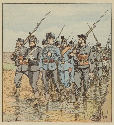 Snikskyttere som henter inn tyske fanger av after Louis Charles Bombled