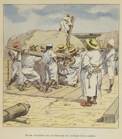 Hovas arbeider på festningsverkene rundt hovedstaden av after Louis Charles Bombled