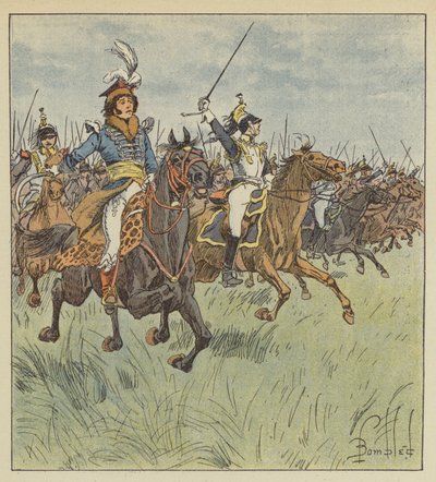 Aldri, i spissen for et kavaleri, så vi noen så strålende, modigere, mer bestemt. av after Louis Charles Bombled