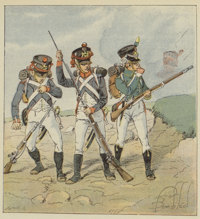 Ung vakt, 1806, vernepliktig grenader, Tirailleur-grenader, flankejeger av after Louis Charles Bombled