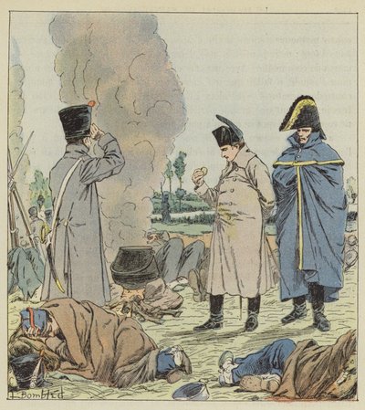 Keiseren ved bivuakken ved bredden av Sambre av after Louis Charles Bombled