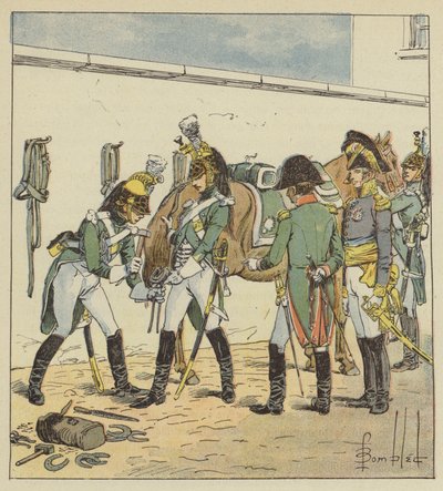Keiseren inspiserer skolen til Saint-Germain av after Louis Charles Bombled