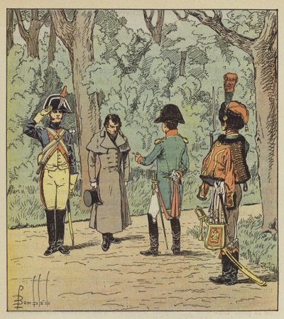Keiseren avhører en spion ved Elysée av after Louis Charles Bombled