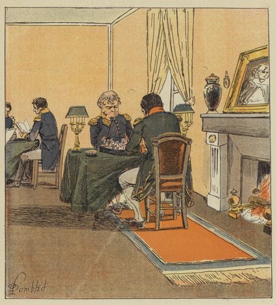 Keiseren spiller sjakk med stormarskalken av after Louis Charles Bombled