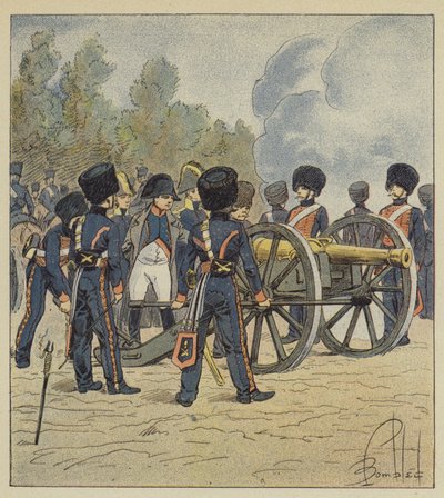 Keiseren peker brikkene til vakten selv, mot Montereau av after Louis Charles Bombled