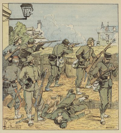 Barrikaden til rue de Chartres av after Louis Charles Bombled