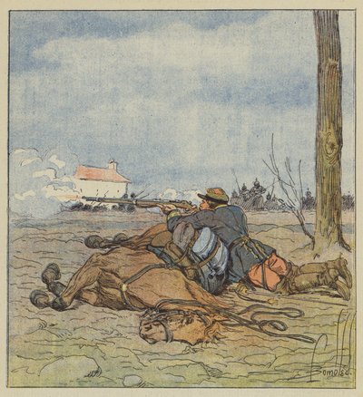Oberst Girards død av after Louis Charles Bombled