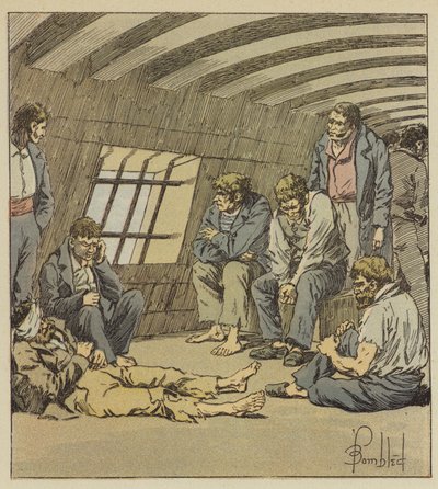 De fleste av våre gode sjømenn var fanger i England av after Louis Charles Bombled