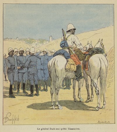 General Duchesne forlater Tananarive av after Louis Charles Bombled