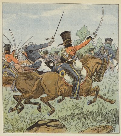 Prins Louis ble drept øyeblikk før slaget ved Jena av after Louis Charles Bombled