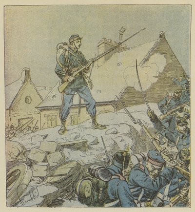 Sersjant Pitou, som uforferdet steg opp på barrikaden til Courceboeufs, bestemte seg for å ta landsbyen av after Louis Charles Bombled