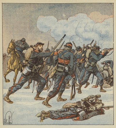 Sersjant Ramus, mobil fra Isère, i kamp 7. desember av after Louis Charles Bombled