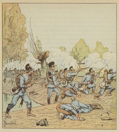 Tyskerne angriper Dames-Blanches-parken av after Louis Charles Bombled