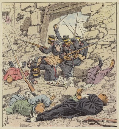 Japanerne går inn i Beijing. av after Louis Charles Bombled