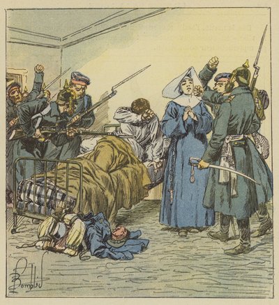 Preussen ved Boulevard Negrier ambulansen av after Louis Charles Bombled