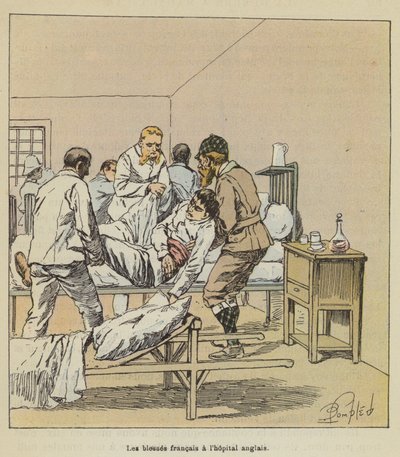 Franskmennene såret på det engelske sykehuset av after Louis Charles Bombled