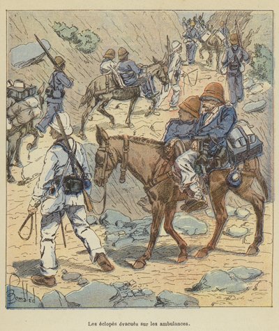 Krøplingene evakuerte på ambulansene av after Louis Charles Bombled