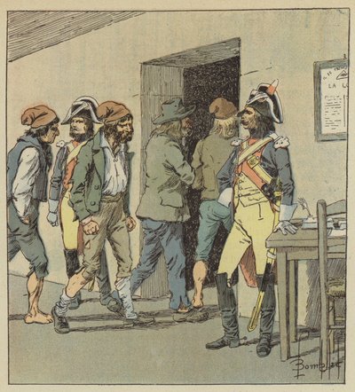 Fengslene var fylt med sans-culottes og alt det mest urene i samfunnet. av after Louis Charles Bombled