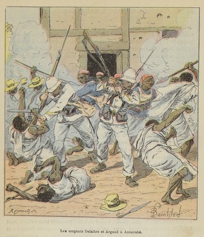 Sersjantene Delalbre og Argaud i Antsirabe av after Louis Charles Bombled