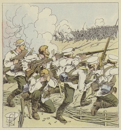 Sibirske trefninger i Vafangou av after Louis Charles Bombled