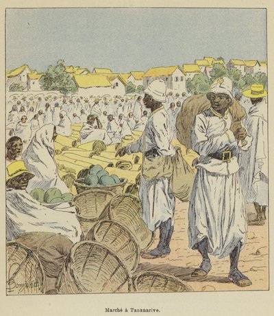 Marche i Tananarive av after Louis Charles Bombled