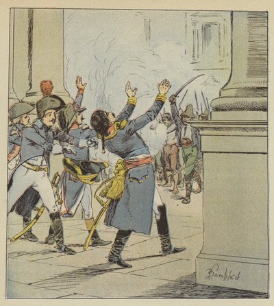 Duphots død av after Louis Charles Bombled