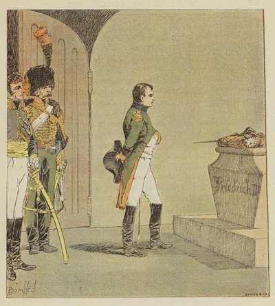 Napoleon ved graven til den store Frederic av after Louis Charles Bombled