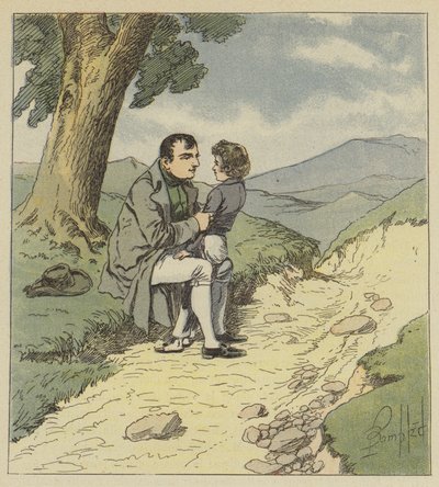 Napoleon og Tristan de Montholon av after Louis Charles Bombled