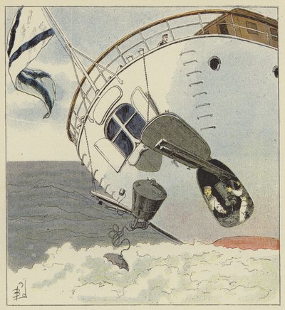 Legge undervannsminer av after Louis Charles Bombled