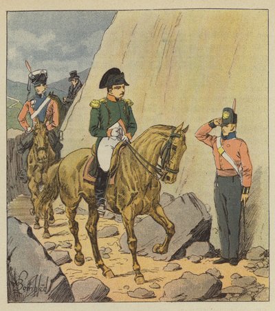 Promenade de Napoleon av after Louis Charles Bombled