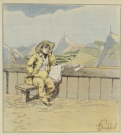keiserens reveries som leser de engelske avisene av after Louis Charles Bombled