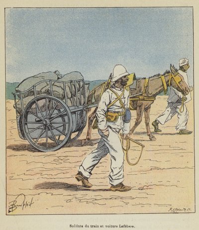Soldater fra Lefebvre tog og bil av after Louis Charles Bombled