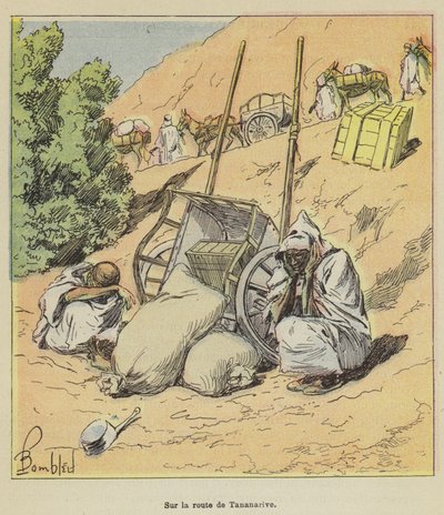 På veien til Antananarivo av after Louis Charles Bombled