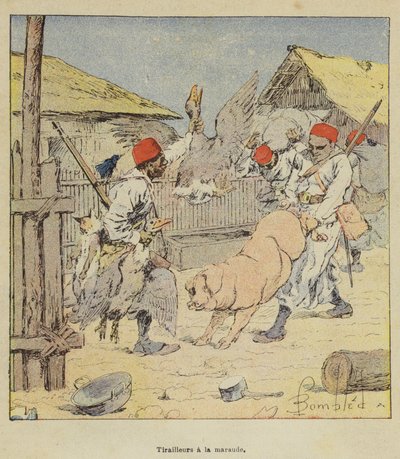 Plyndrende trefninger av after Louis Charles Bombled