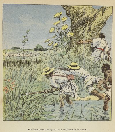 Hova trefninger angriper veiarbeidere av after Louis Charles Bombled