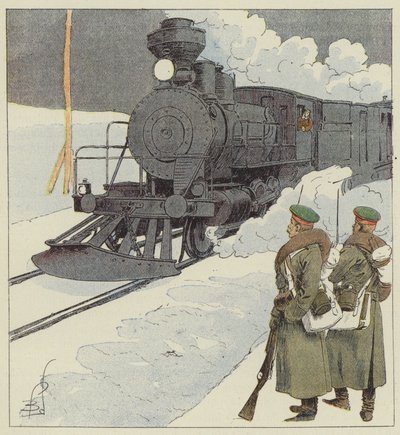 Militærtog på transsibirsk av after Louis Charles Bombled