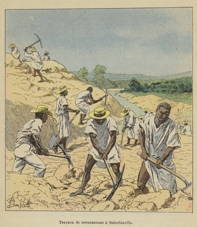 Jordarbeid i Suberbieville av after Louis Charles Bombled