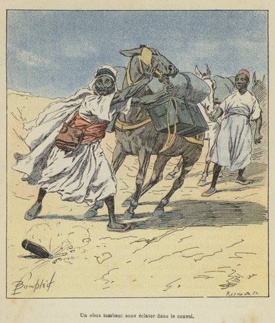 Et granat som faller uten å sprekke i konvoien av after Louis Charles Bombled