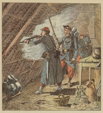 En fremmedlegionssersjant setter åtti menn ut av spill av after Louis Charles Bombled