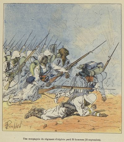 Et kompani fra det algeriske regimentet mister 23 menn 30. september av after Louis Charles Bombled