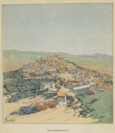 Utsikt over Fianarantroa av after Louis Charles Bombled