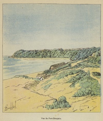 Utsikt over Fort Dauphin av after Louis Charles Bombled