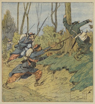 Zephyrs som forfølger prøysserne av after Louis Charles Bombled