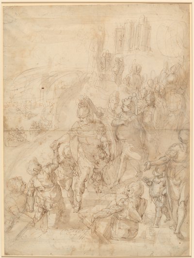 Innskipingen av Aeneas fra Ceraunian-neset av after Luca Cambiaso Giulio Benso